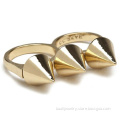 Triangle Piercer Ring Gold Ring Double ring